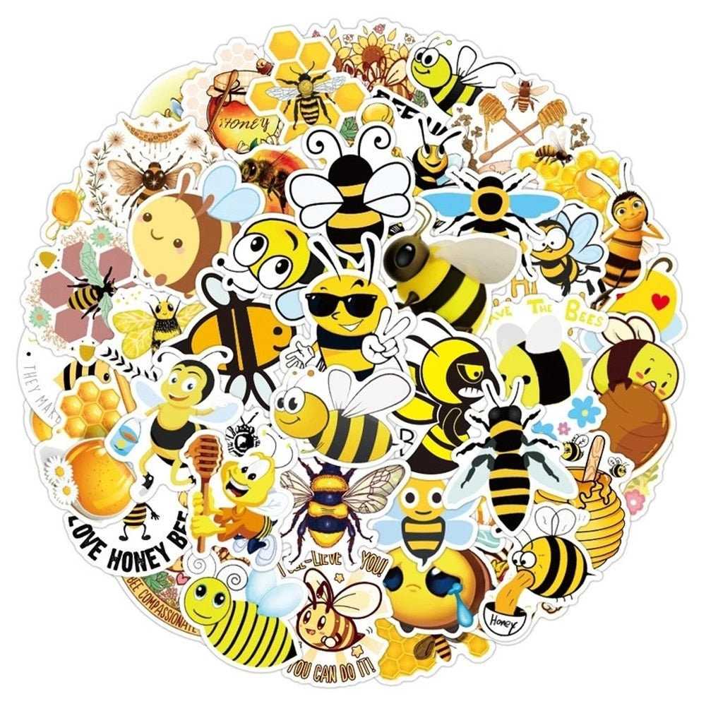 Honey Bee Stickers Pack: Vibrant Decorative Designs