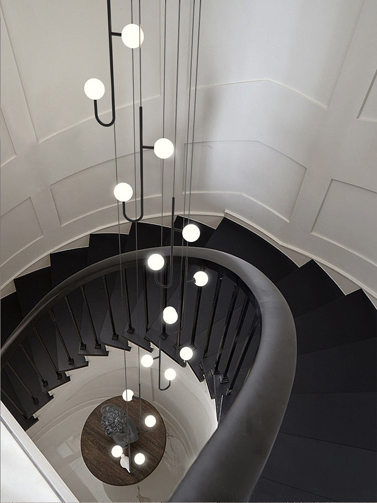 Hooked Staircase Chandelier: Elegant Lighting Fixture-ChandeliersDecor