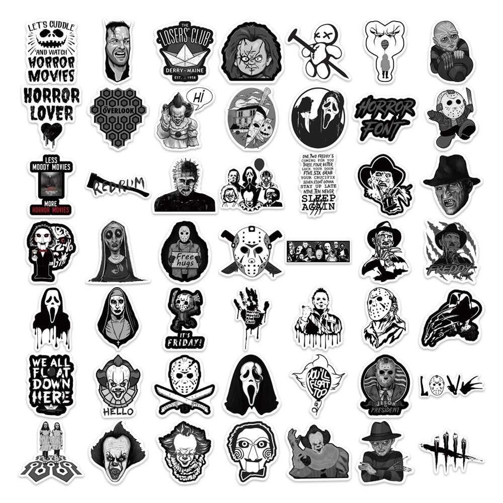 Horror Movie Sticker Pack – Spooky Decals for Thrill Lovers-ChandeliersDecor