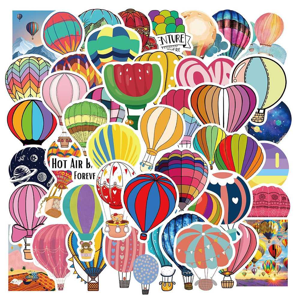 Hot Air Balloon Stickers Pack - Vibrant Designs-ChandeliersDecor