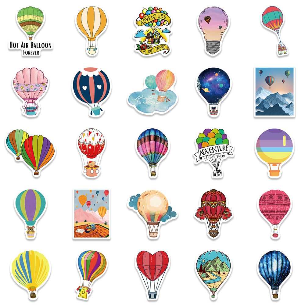 Hot Air Balloon Stickers Pack - Vibrant Designs-ChandeliersDecor