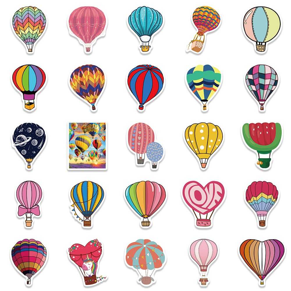 Hot Air Balloon Stickers Pack - Vibrant Designs-ChandeliersDecor