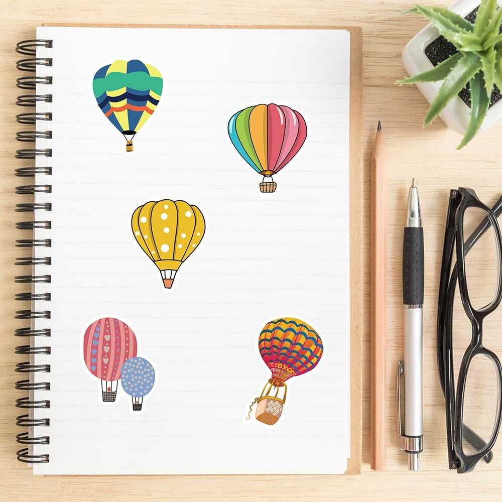 Hot Air Balloon Stickers Pack - Vibrant Designs-ChandeliersDecor