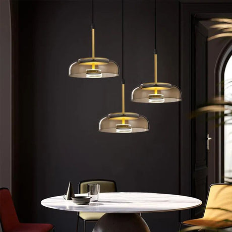 Illuminate Your Space with LED Glass Bowl Pendant-ChandeliersDecor