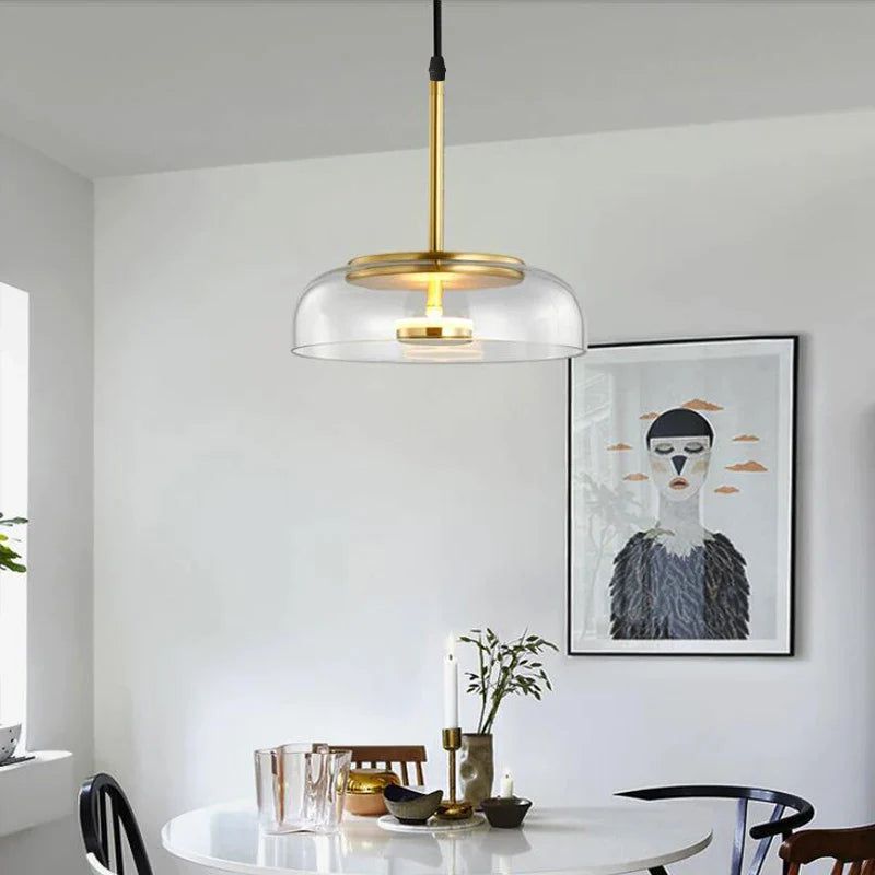 Illuminate Your Space with LED Glass Bowl Pendant-ChandeliersDecor