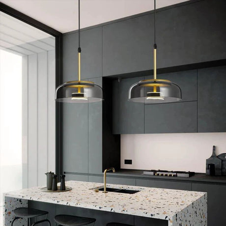 Illuminate Your Space with LED Glass Bowl Pendant-ChandeliersDecor