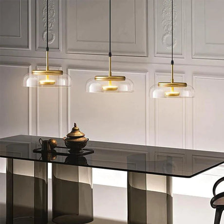 Illuminate Your Space with LED Glass Bowl Pendant-ChandeliersDecor