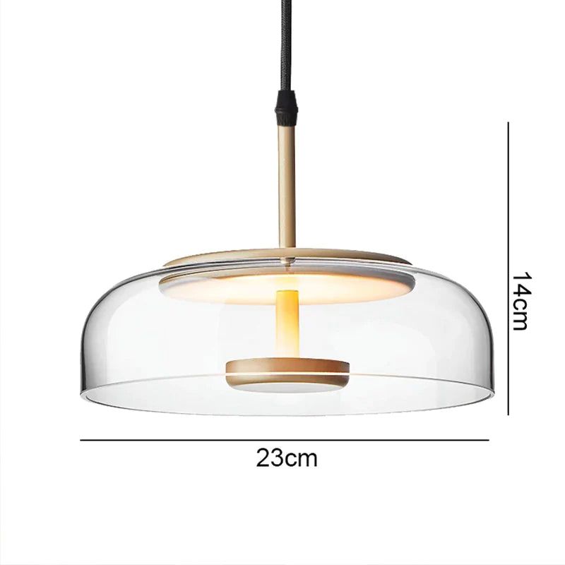 Illuminez votre espace avec la suspension LED en forme de bol en verre