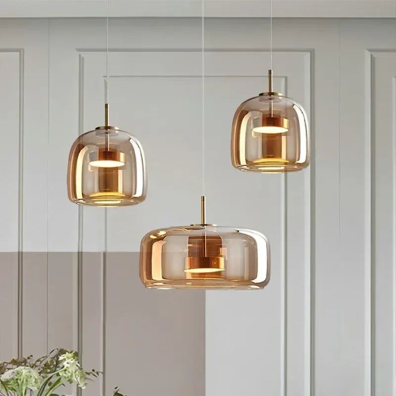 Illuminate Your Space with the Glass LED Pendant Light-ChandeliersDecor