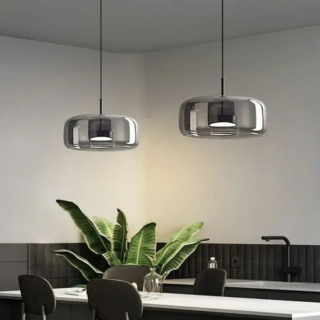 Illuminate Your Space with the Glass LED Pendant Light-ChandeliersDecor