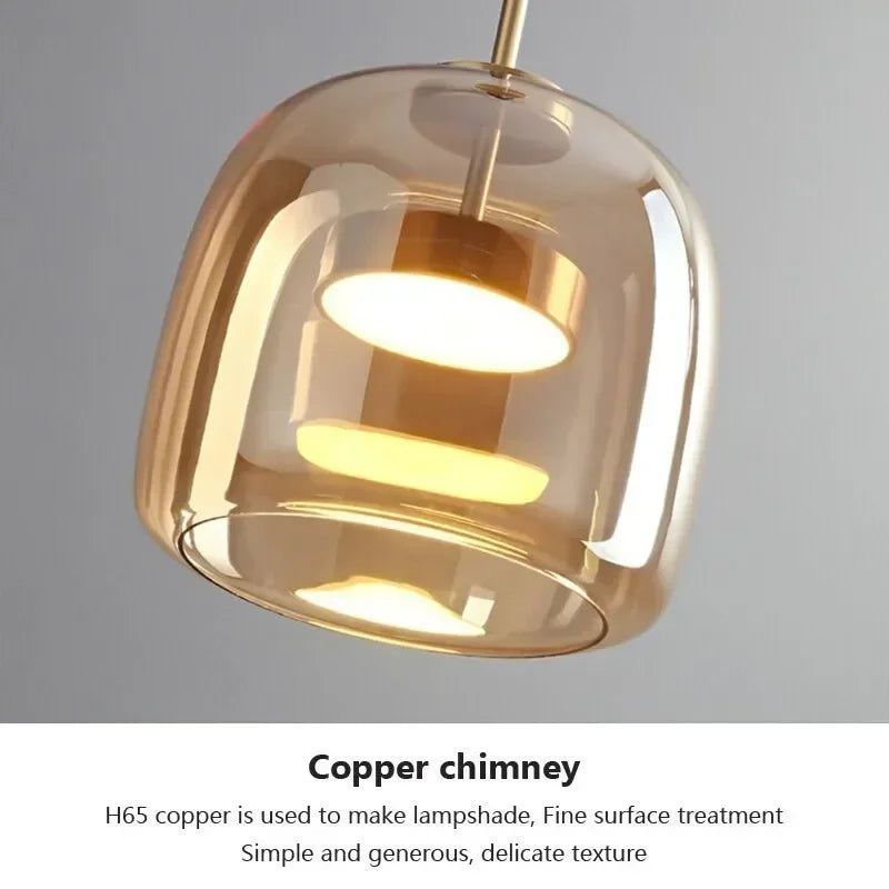 Illuminate Your Space with the Glass LED Pendant Light-ChandeliersDecor