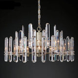 Illuminate Your Space with the K9 Crystal Brass Metal Chrome Black Chandelier-ChandeliersDecor