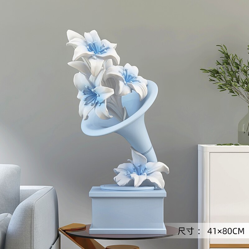 Ornement de statue de fleur de décoration intérieure de la maison 