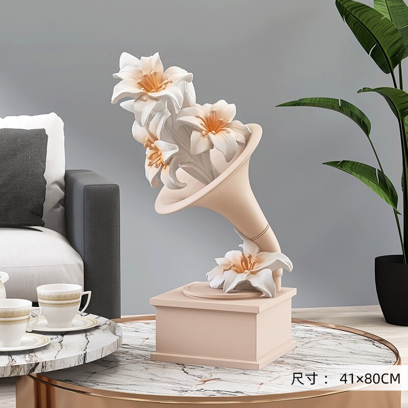 Interior Home Decoration Flower Statue Ornament-ChandeliersDecor