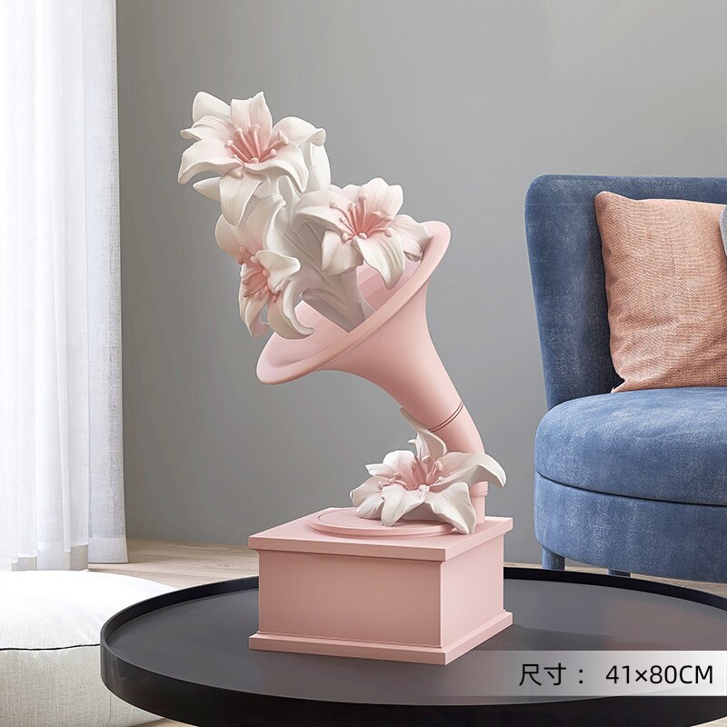 Interior Home Decoration Flower Statue Ornament-ChandeliersDecor