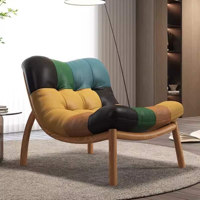Italian Cow Leather Designer Lazy Chair-ChandeliersDecor