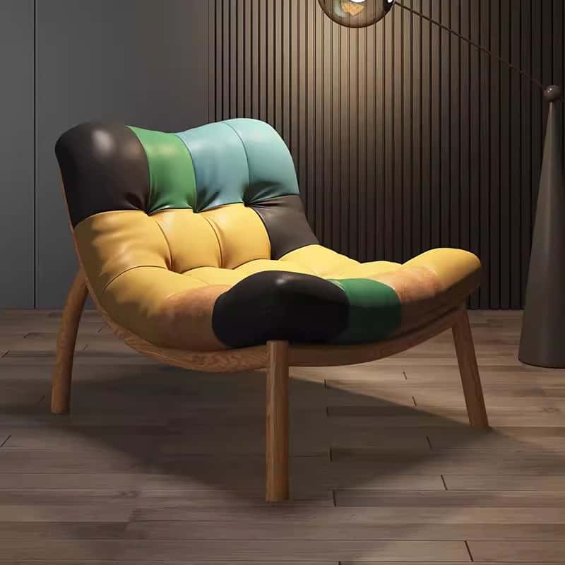 Italian Cow Leather Designer Lazy Chair-ChandeliersDecor