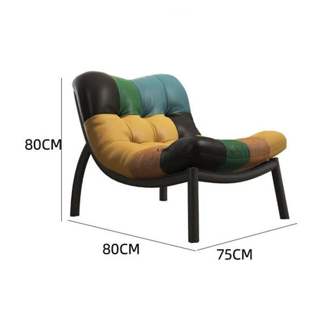 Italian Cow Leather Designer Lazy Chair-ChandeliersDecor