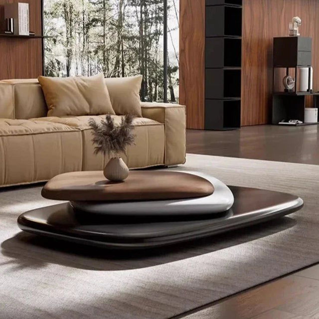 Italian Design Pebbles Rotating Coffee Table-ChandeliersDecor