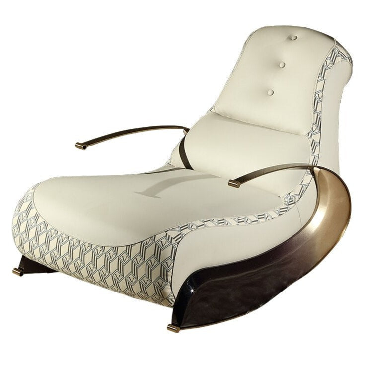 Italian Designer Luxury Leather Sofa Rocking Chair-ChandeliersDecor