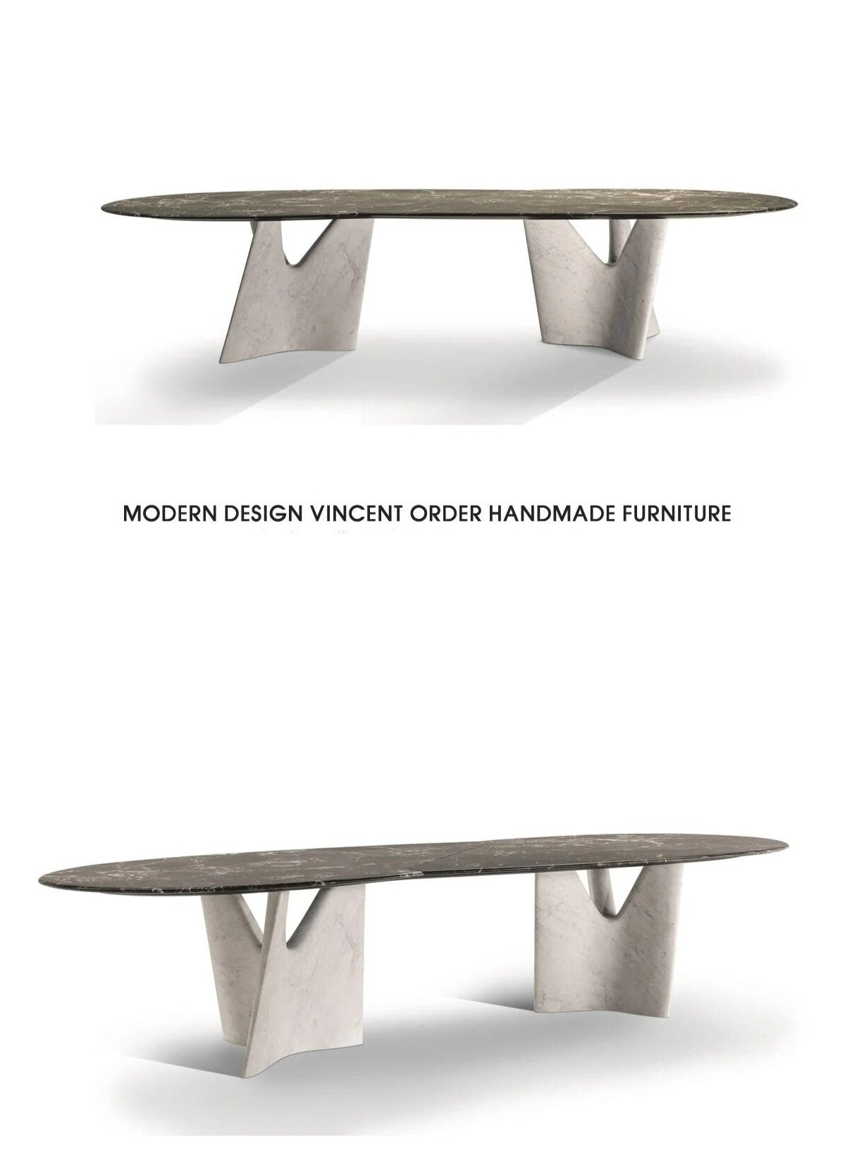 Italian Designer Marble Skeleton Dining Table-ChandeliersDecor