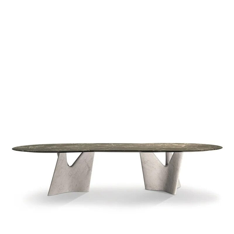 Italian Designer Marble Skeleton Dining Table-ChandeliersDecor