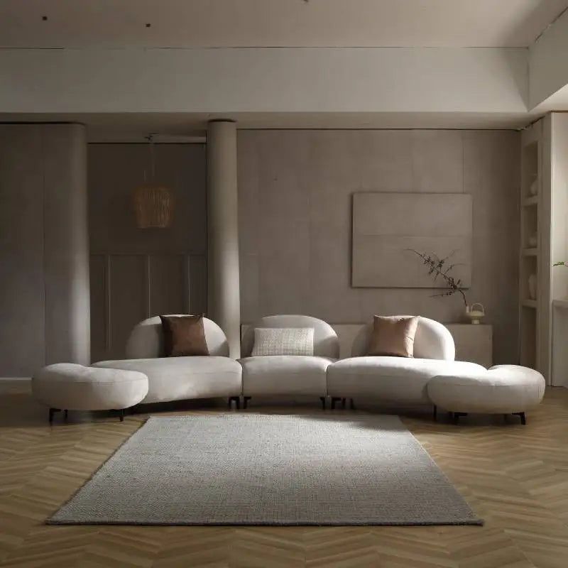 Italian Retro Style Arc Combination Sofa Set-ChandeliersDecor