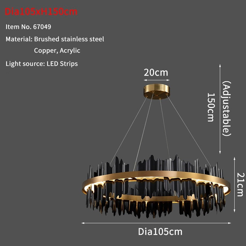 Italian Ring LED Chandelier With Remote Control-ChandeliersDecor