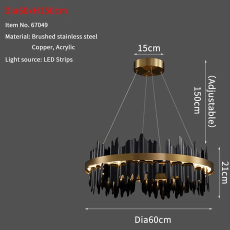 Italian Ring LED Chandelier With Remote Control-ChandeliersDecor