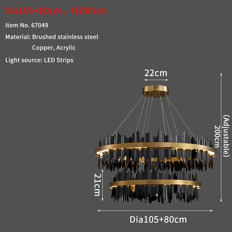 Italian Ring LED Chandelier With Remote Control-ChandeliersDecor