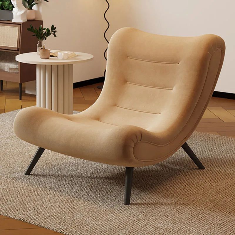 Italian Style Velvet Wood Legs Sofa Chair-ChandeliersDecor