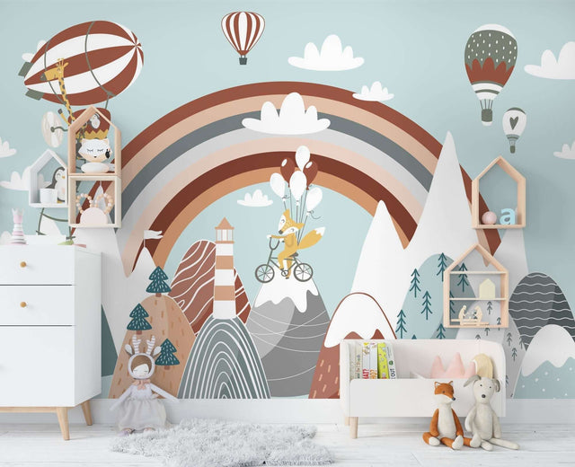 Its Rainbow Day: Kids Nursery Wallpaper Mural-ChandeliersDecor.com