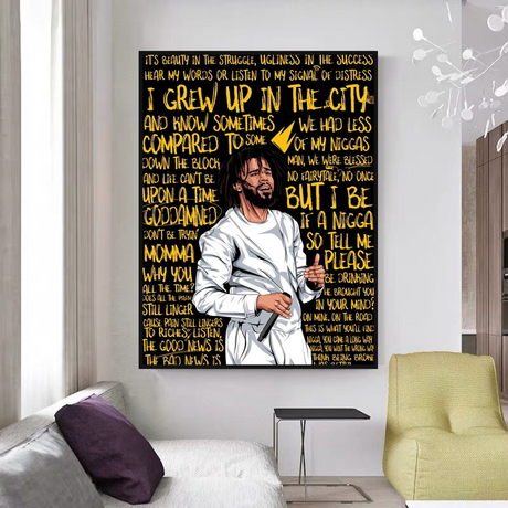 J Cole Singer Canvas Wall Art Exceptional Depiction