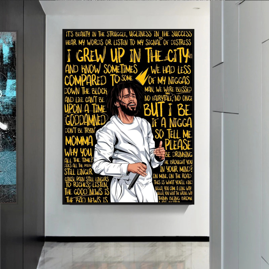 J Cole Singer Canvas Wall Art: Exceptional Depiction-ChandeliersDecor