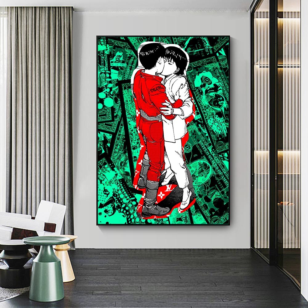 Japan Wall Art Kaneda & Kei Kiss Canvas Wall Art-ChandeliersDecor