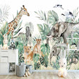 Jungle Friends Gathering Wallpaper Mural-ChandeliersDecor.com