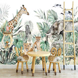 Jungle Friends Gathering Wallpaper Mural-ChandeliersDecor