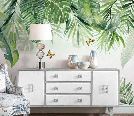 Jungle leafs Wallpaper Murals-ChandeliersDecor