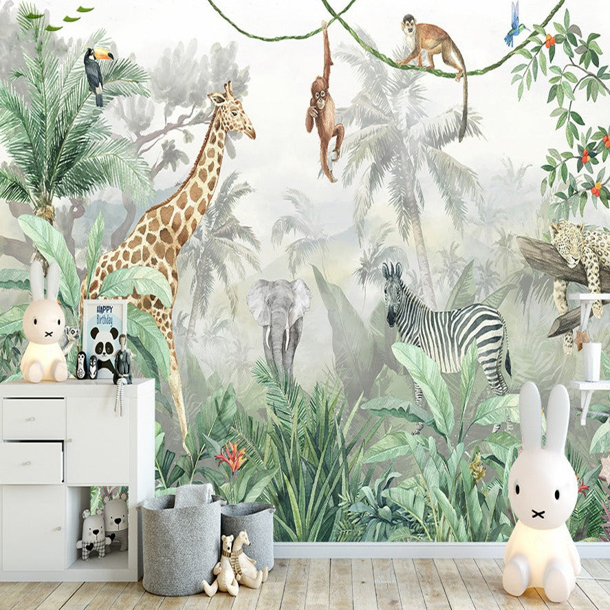 Jungle Safari Adventure Wallpaper-ChandeliersDecor