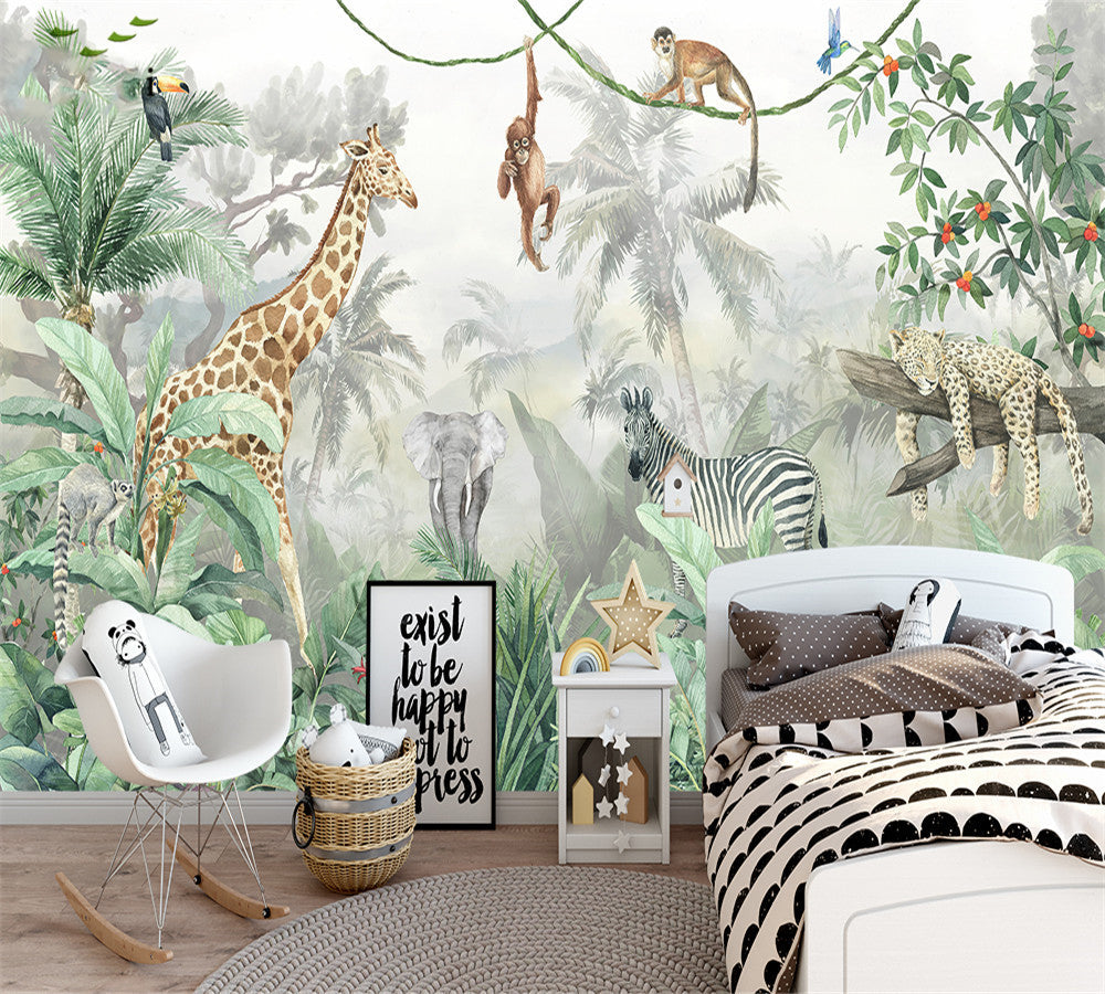 Jungle Safari Adventure Wallpaper-ChandeliersDecor