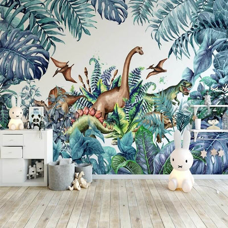 Jurassic Park Adventure Nursery Wallpaper-ChandeliersDecor.com