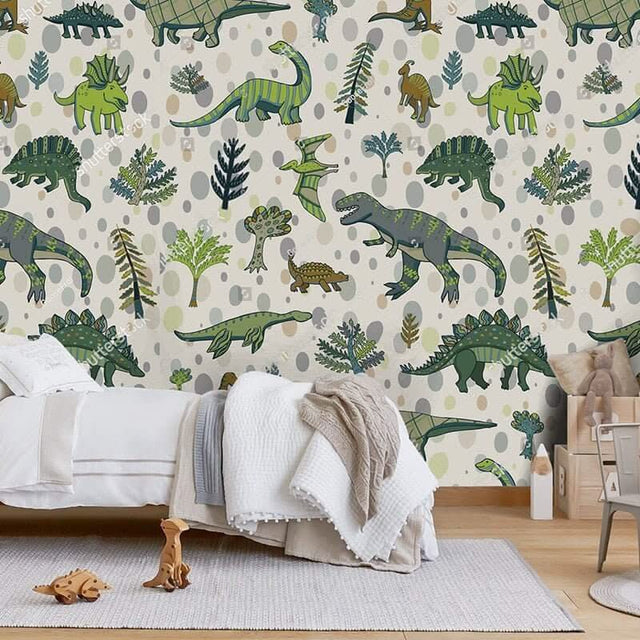 Jurassic Wallpaper: Dinosaur-Themed Wallpaper-ChandeliersDecor.com