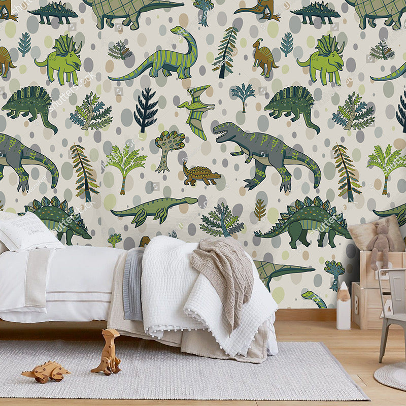 Jurassic Wallpaper: Dinosaur-Themed Wallpaper-ChandeliersDecor