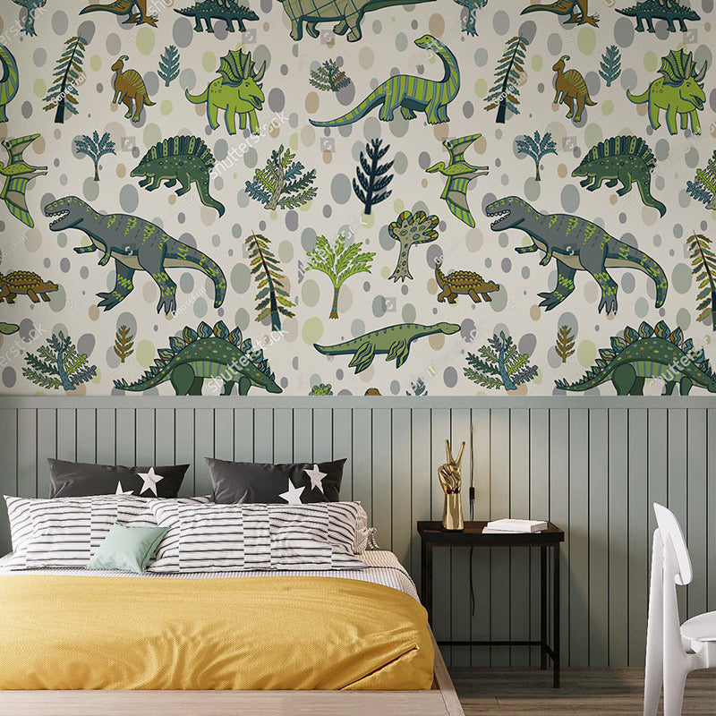 Jurassic Wallpaper: Dinosaur-Themed Wallpaper-ChandeliersDecor