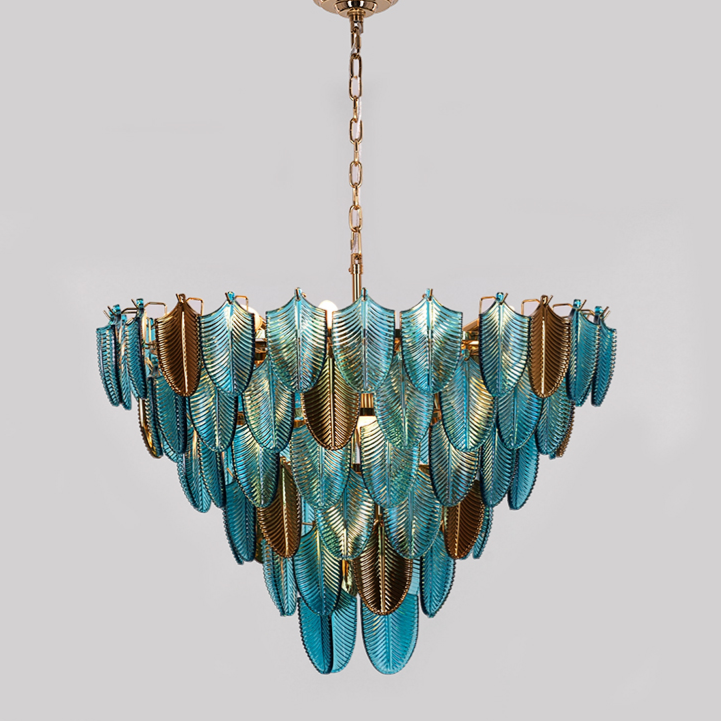 K9 Crystal Leaf Chandelier: Exquisite Lighting Fixture-ChandeliersDecor