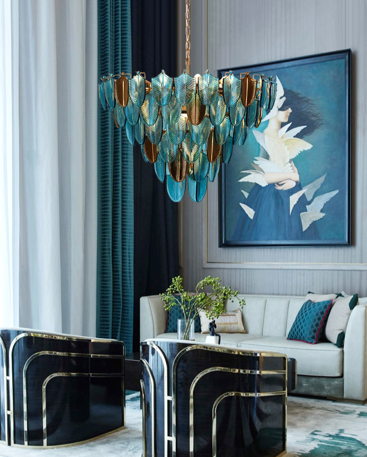 K9 Crystal Leaf Chandelier: Exquisite Lighting Fixture-ChandeliersDecor