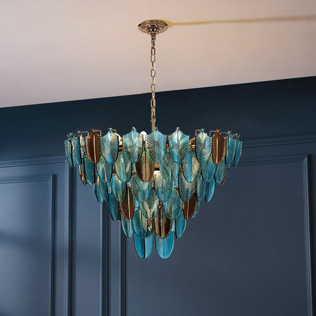 K9 Crystal Leaf Chandelier: Exquisite Lighting Fixture-ChandeliersDecor