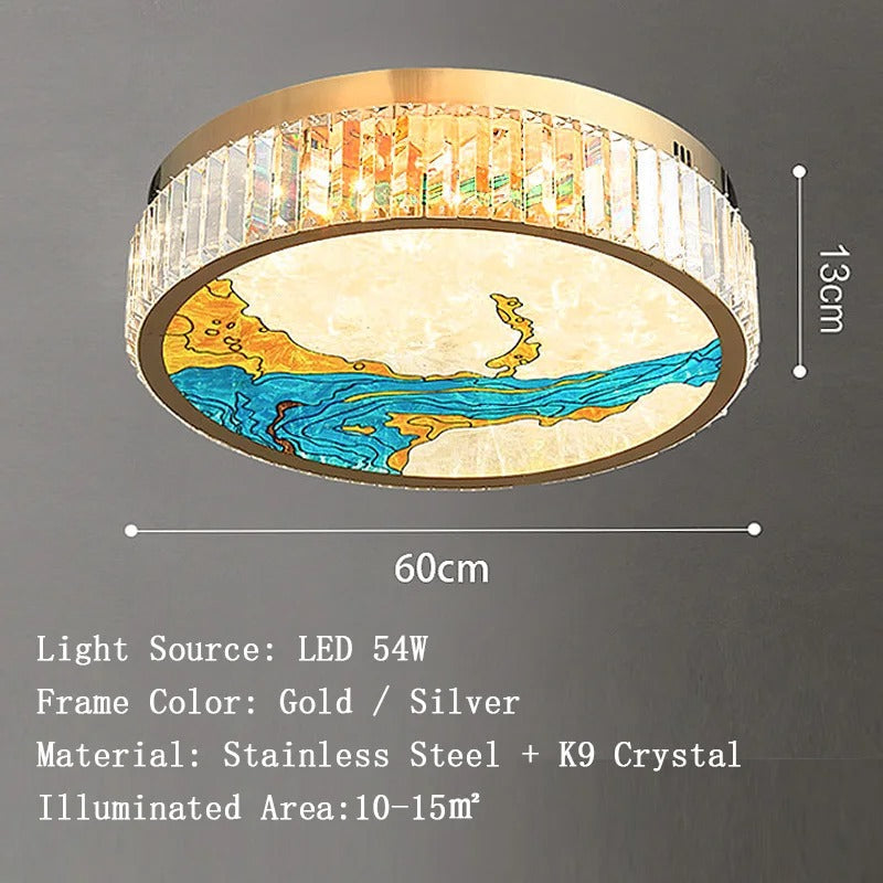 K9 Crystal Luxury LED Chandelier - Multi-Color Crystal Elegance-ChandeliersDecor