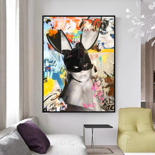 Kate Moss Bunny Poster: Iconic Artwork featuring Kate Moss