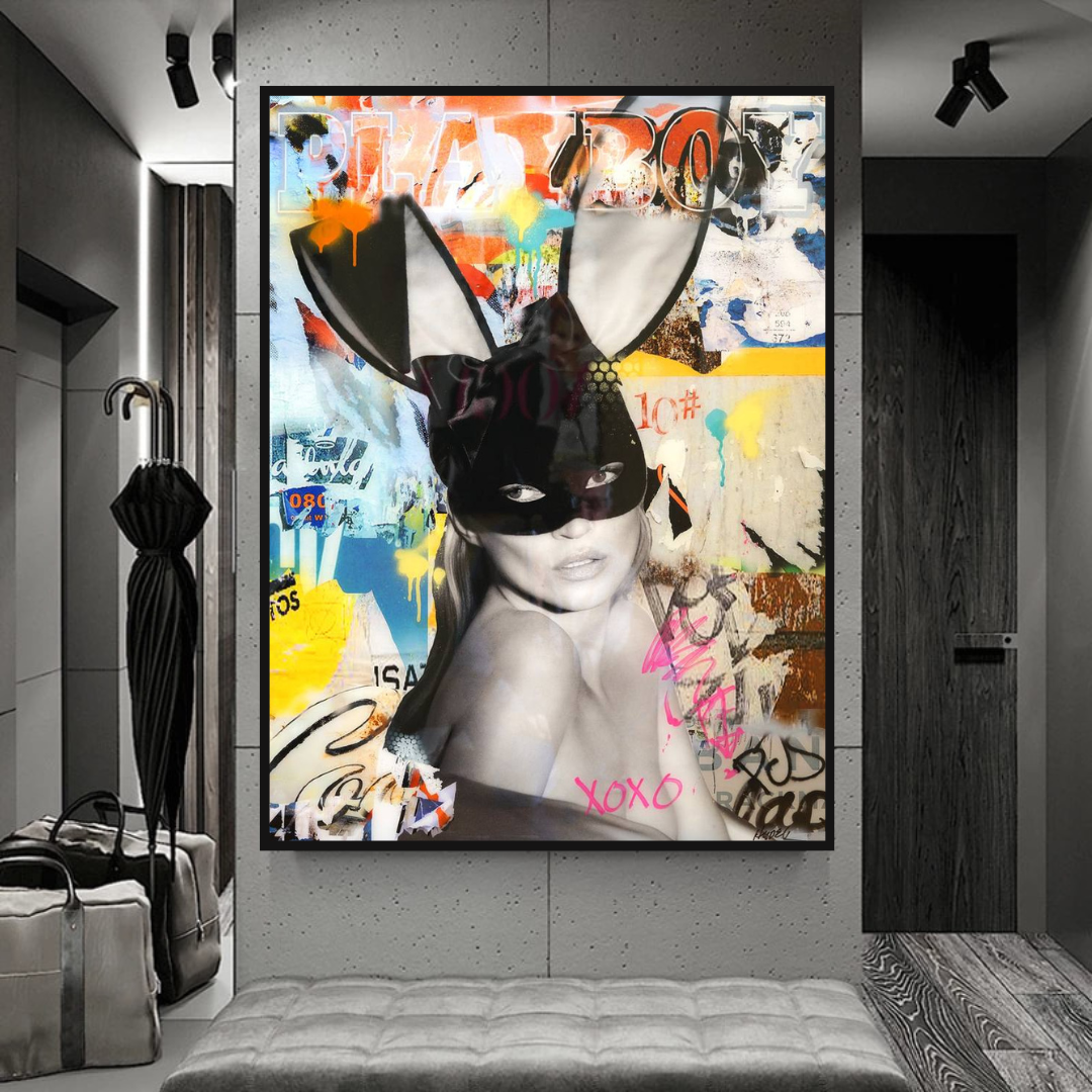 Kate Moss Bunny Poster: Iconic Artwork featuring Kate Moss-ChandeliersDecor